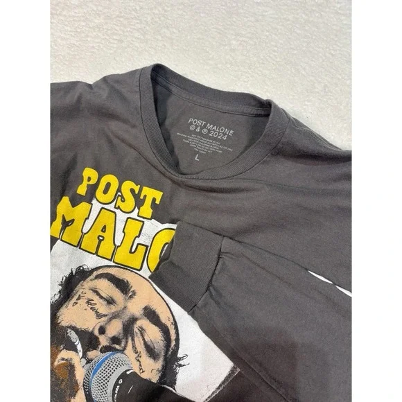 Post Malone Shirt Mens Large Gray Long Sleeve Country Album Tour Concert - Picture 2 of 7